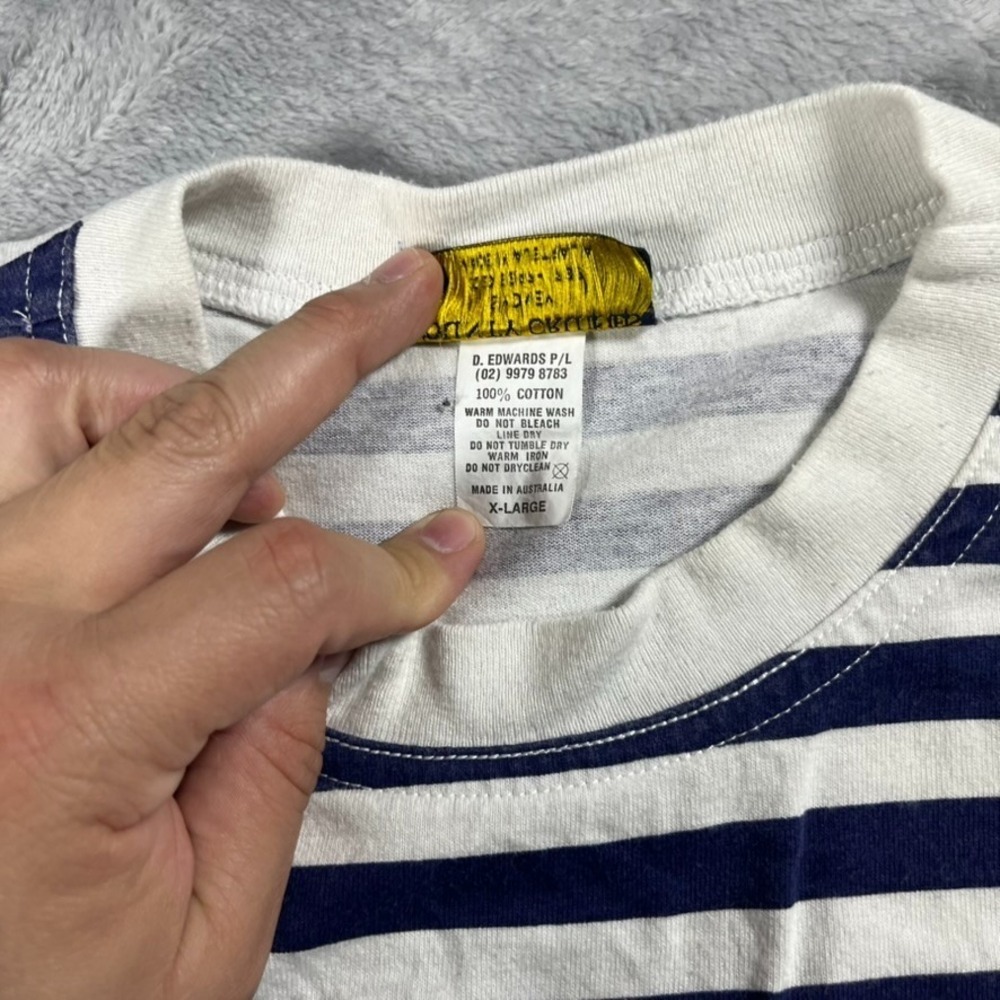VTG Bounty Cruises Sydney T-Shirt XL Nautical Marine Striped Rugby Style - Picture 7 of 9